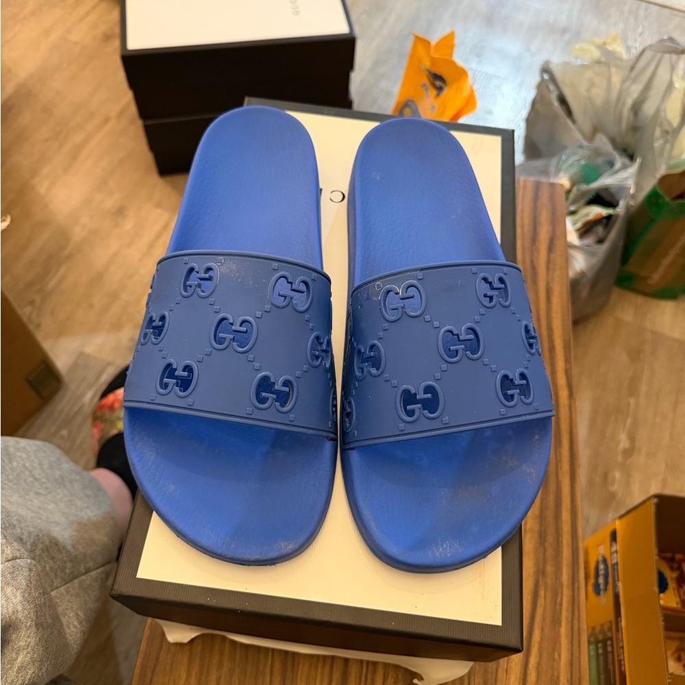 Gucci Blue Slide Sandals